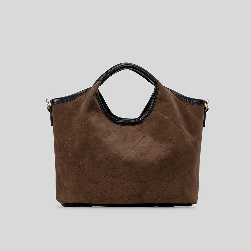 Gepolsterte Wildleder-Handtasche
