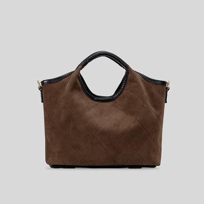 Gepolsterte Wildleder-Handtasche