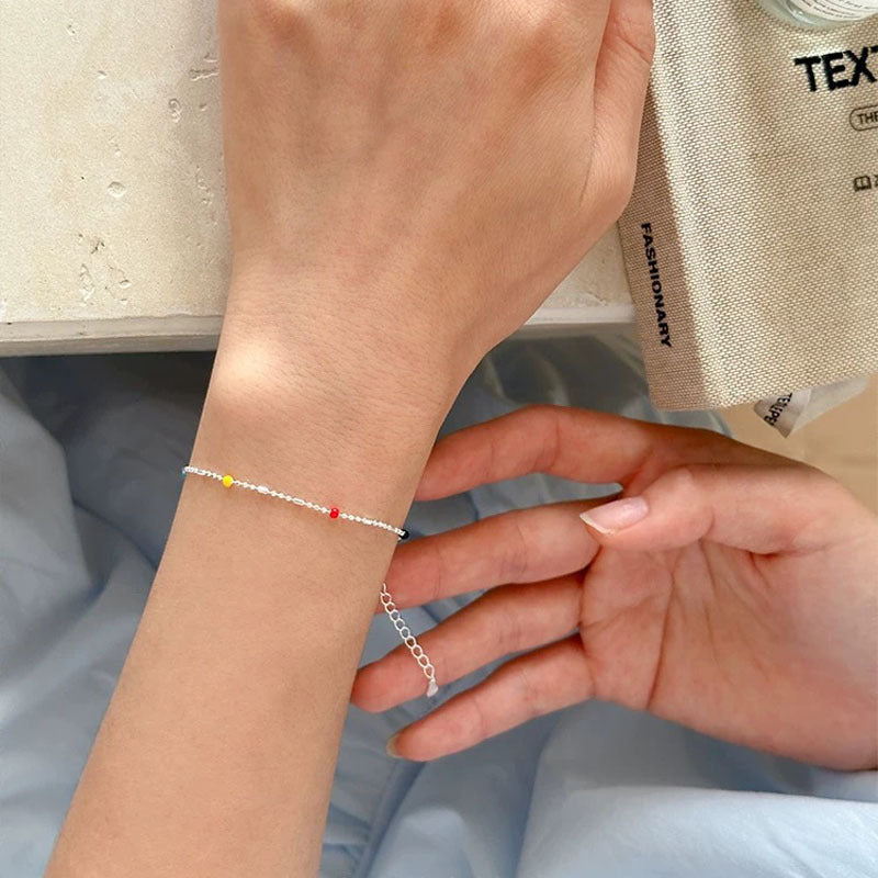 Zarte Mehrfarbige Perlenkette Armband Brehn