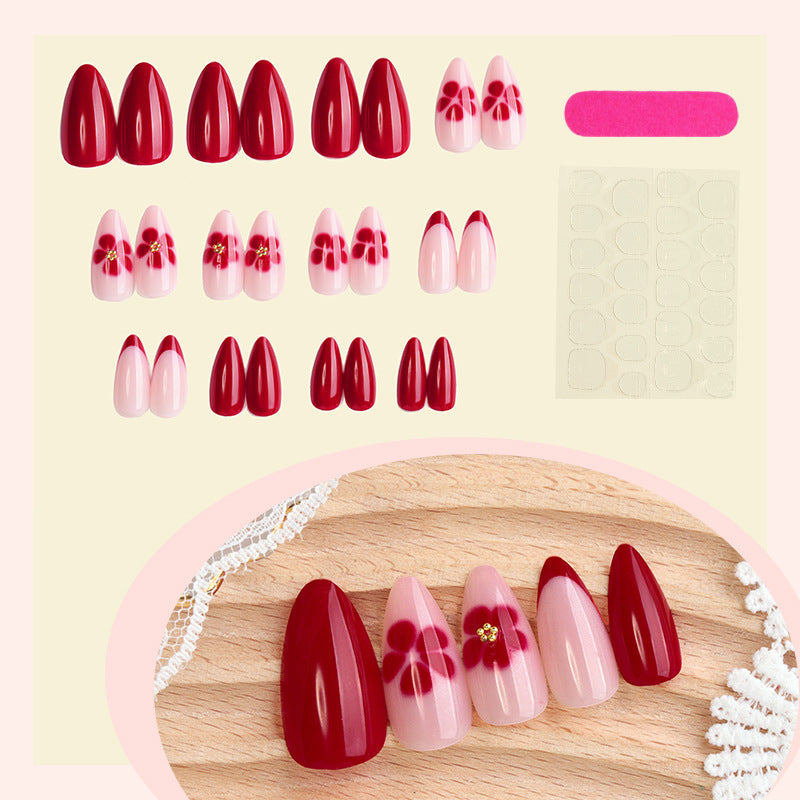Künstlerisches Floral Press-On Nail Set Brehn 1788495052