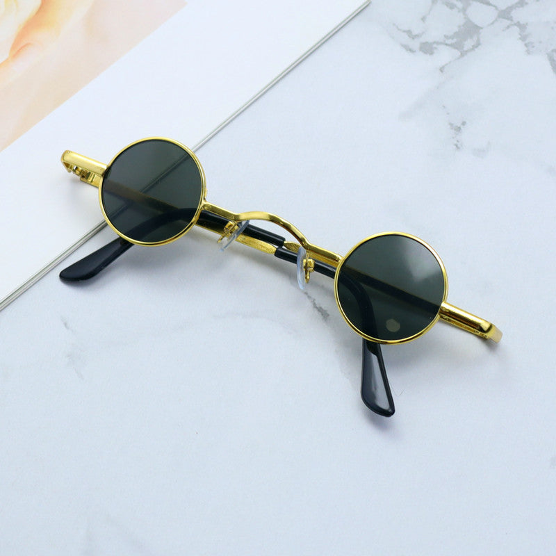 Retro-inspirierte runde Metallrahmen-Sonnenbrille Brehn