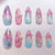 Dekoratives Press-On-Nagelset mit elegantem Bogen und Edelsteinakzenten Brehn