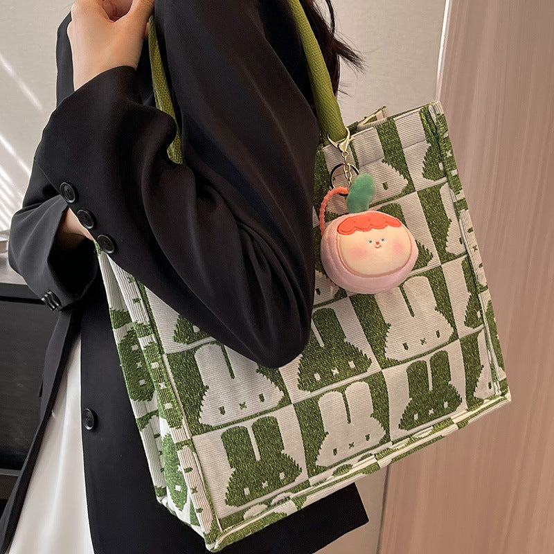 Süße Kaninchen Druck Leinwand Tasche