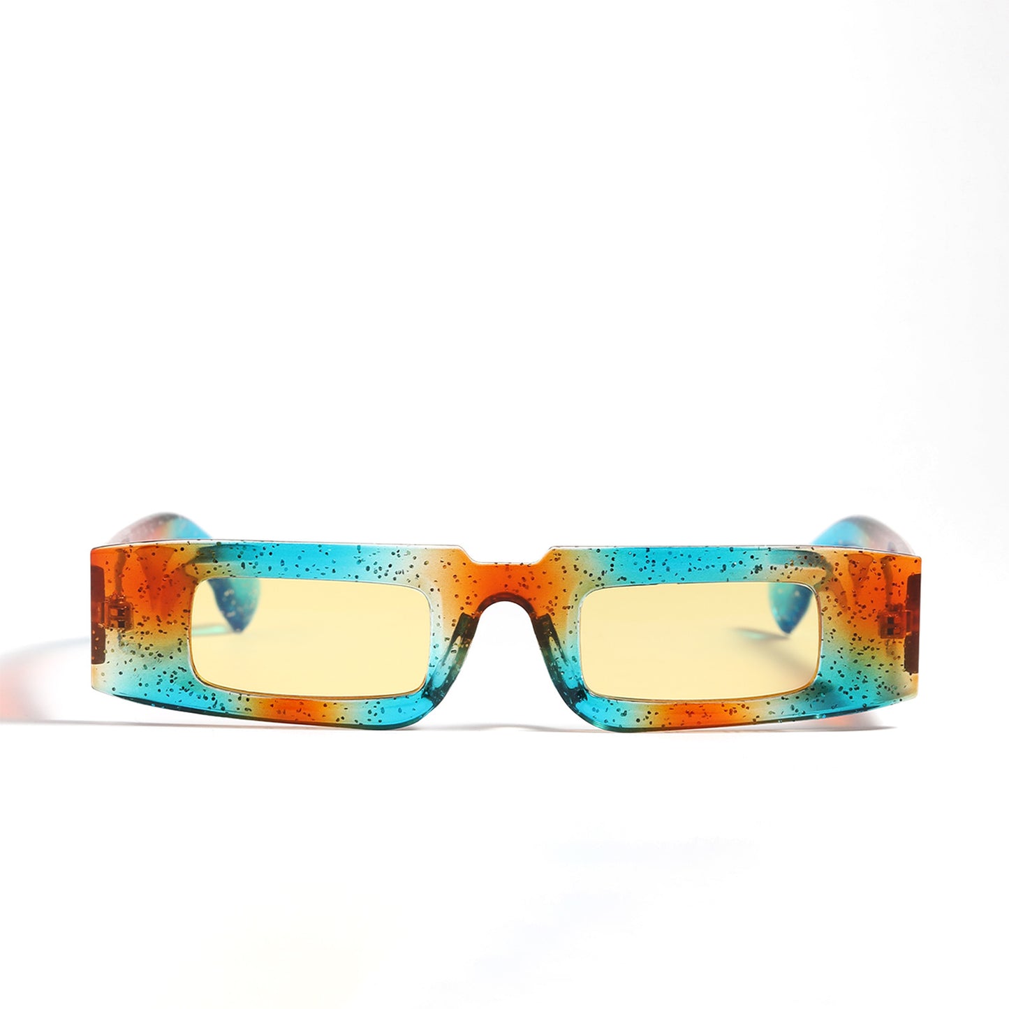 Damen modische geometrische Sonnenbrille mit transparentem Rahmen und polarisierenden Gläsern Brehn