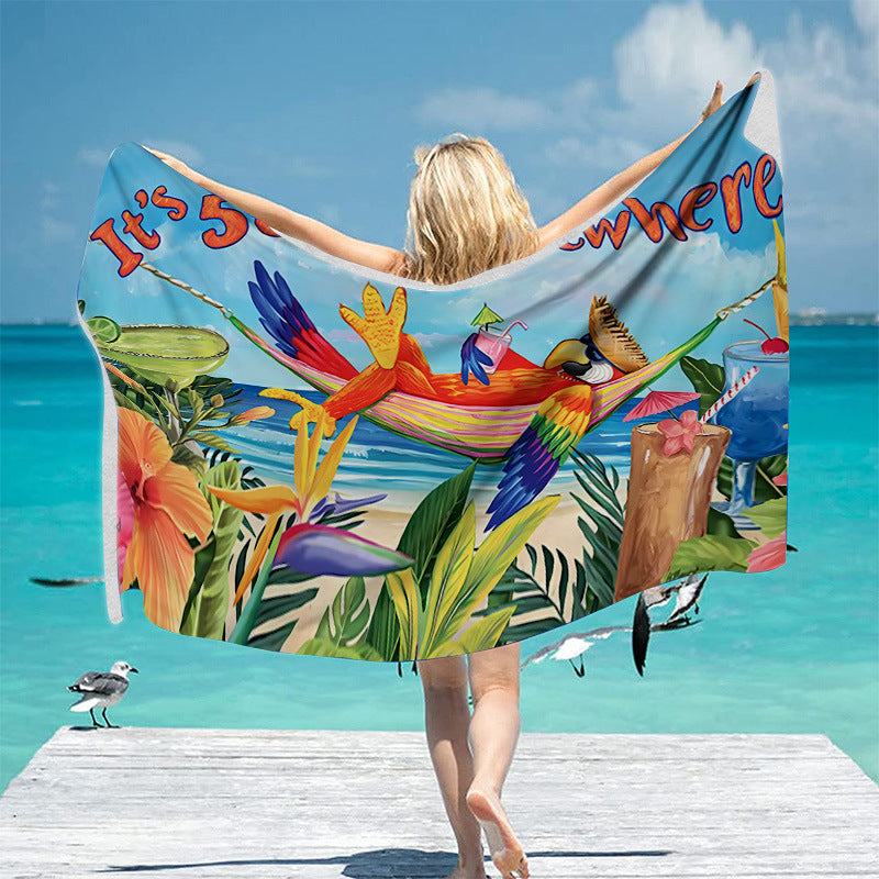 Strandtuch mit lebhaftem Tropenmotiv Brehn