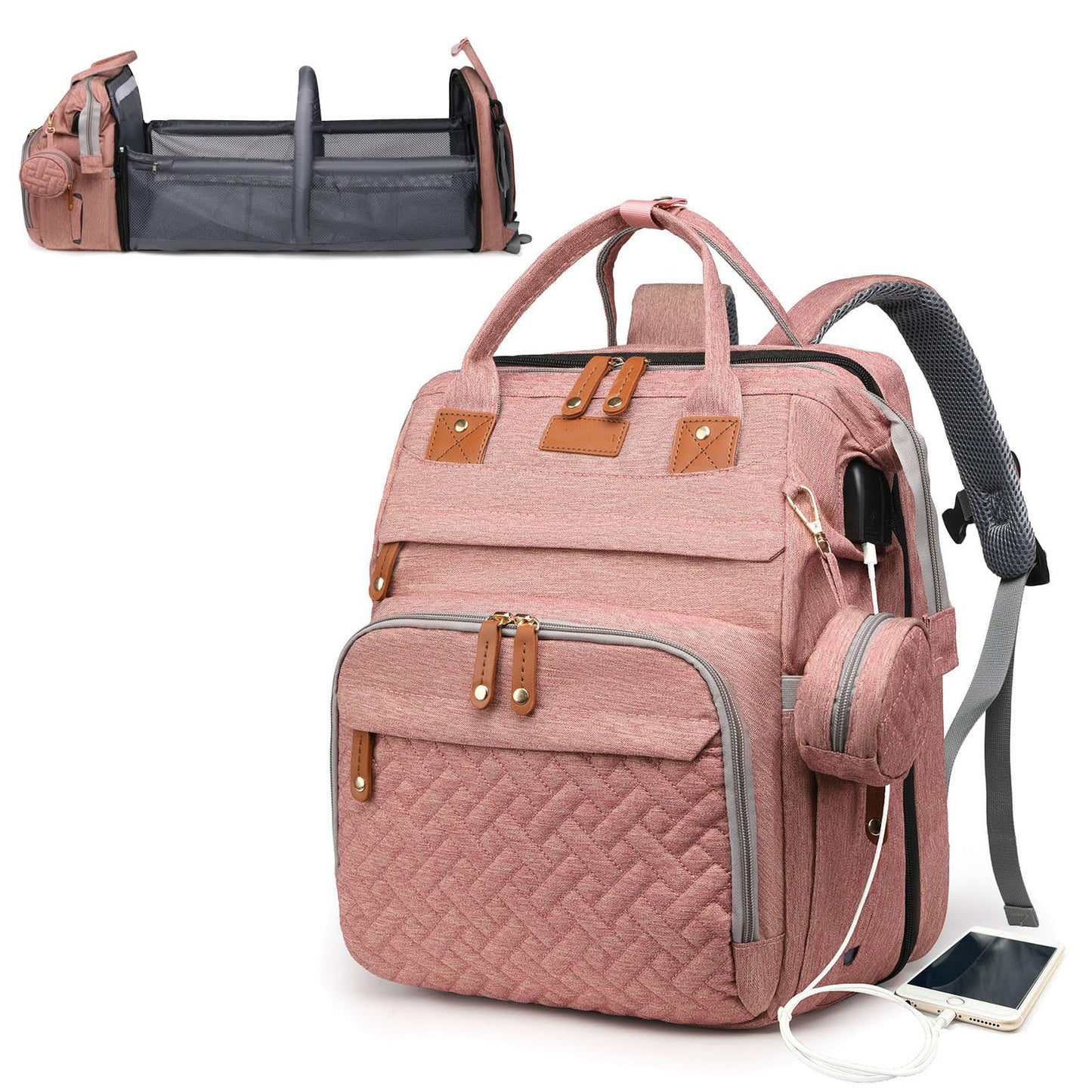 Unisex Multifunktionaler Rucksack mit abnehmbarem Reißverschluss und isolierter Fächer Brehn