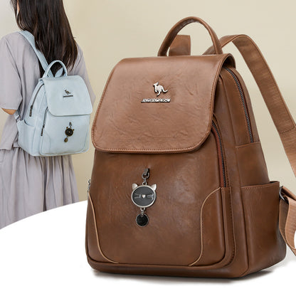 Süßer katzenmotivierter Leder-Rucksack Brehn