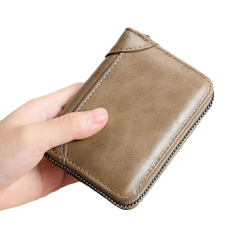 Premium Leder Reißverschluss Geldbörse Brehn