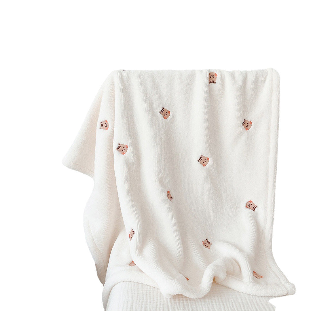 Weiches Floral besticktes Werfen Decke