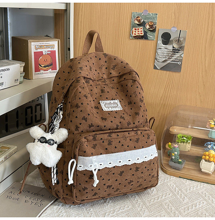 Süßer floraler Print Mini-Schulrucksack