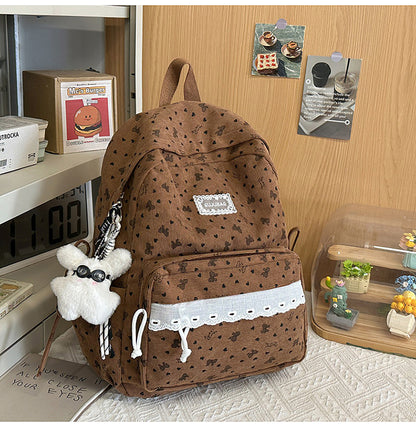Süßer floraler Print Mini-Schulrucksack