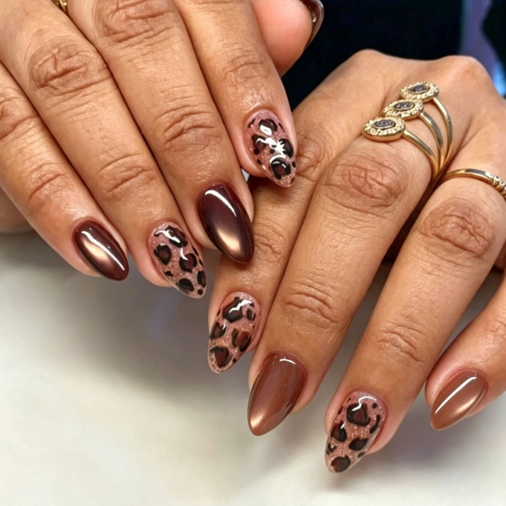 Luxe Leopard Print Press-On Nail Set Brehn