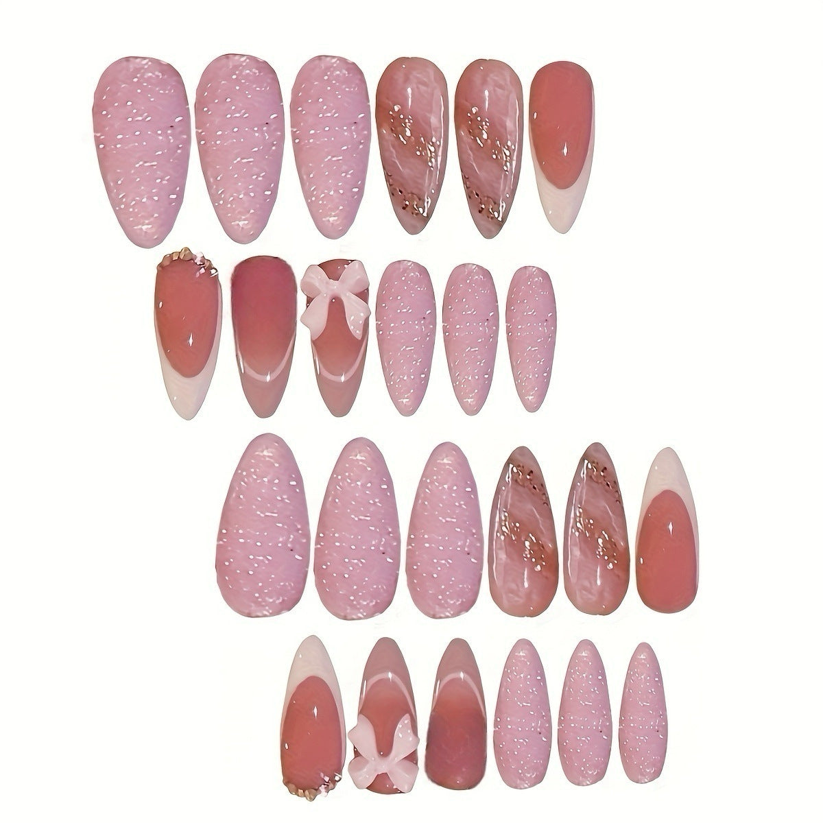 Elegantes Stiletto Press-On Nagelset mit dekorativem Akzent Brehn