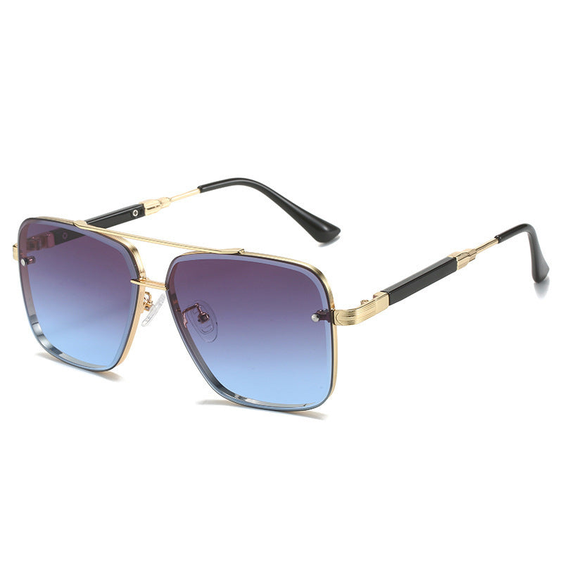 Damen Geometrische Oversize-Sonnenbrille mit filigranem Metallrahmen Brehn