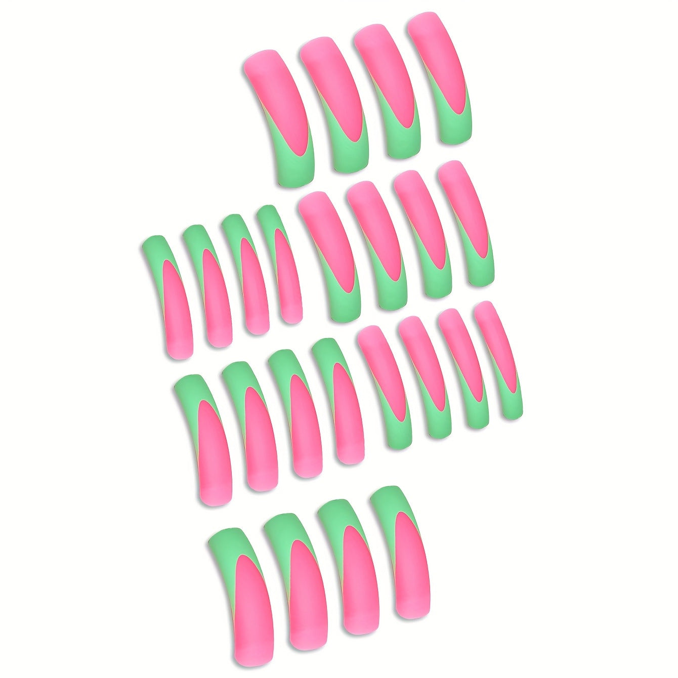 Stylische lange Acryl Press-On Nägel mit Gradient-Design Brehn
