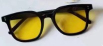 Damen auffällige Retro-Sonnenbrille mit gelb-tönenden Gläsern Brehn
