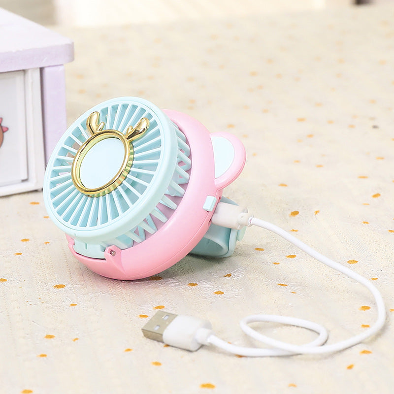 Damen Tragbarer Mini-Ventilator mit integriertem Spiegel und Sprühfunktion Brehn