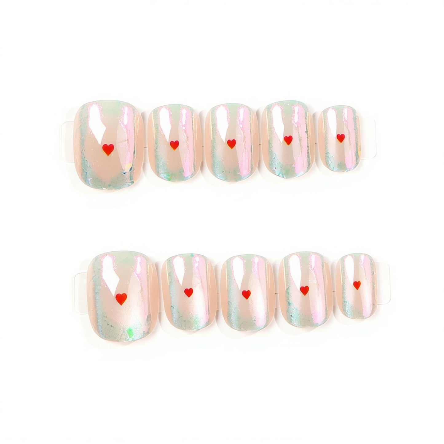 Herz-geschmücktes Press-On-Nagelset Brehn