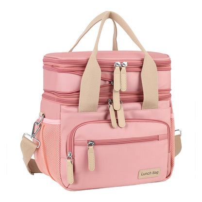 Damen Isolierte Lunch-Tasche mit zwei Fächern und Tragriemen Brehn
