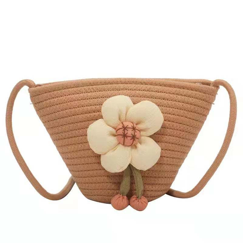 Handgefertigte Umhängetasche mit Blumenapplikation Brehn