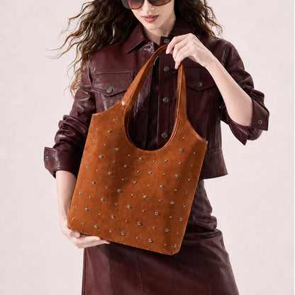 Elegante Wildleder Schultertasche