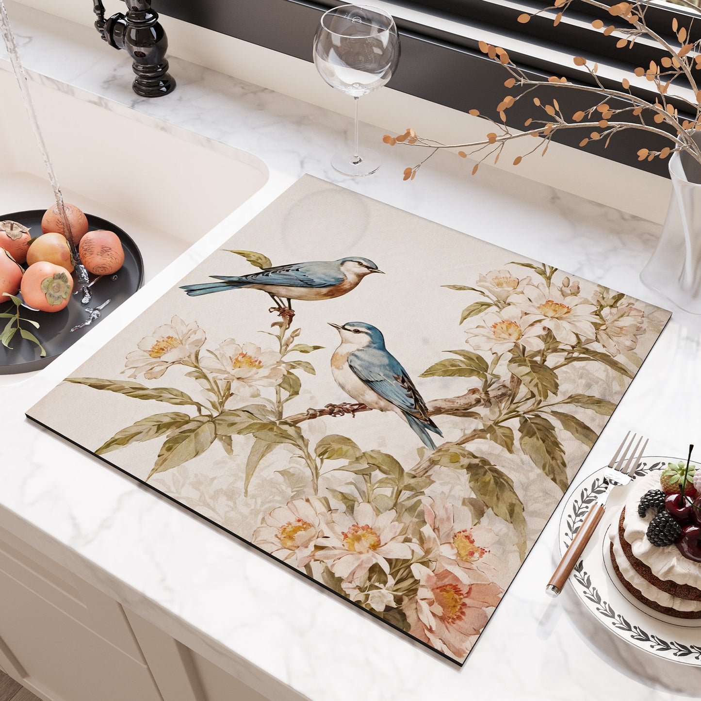 Florales Design Küchenoberflächenprotektor Brehn