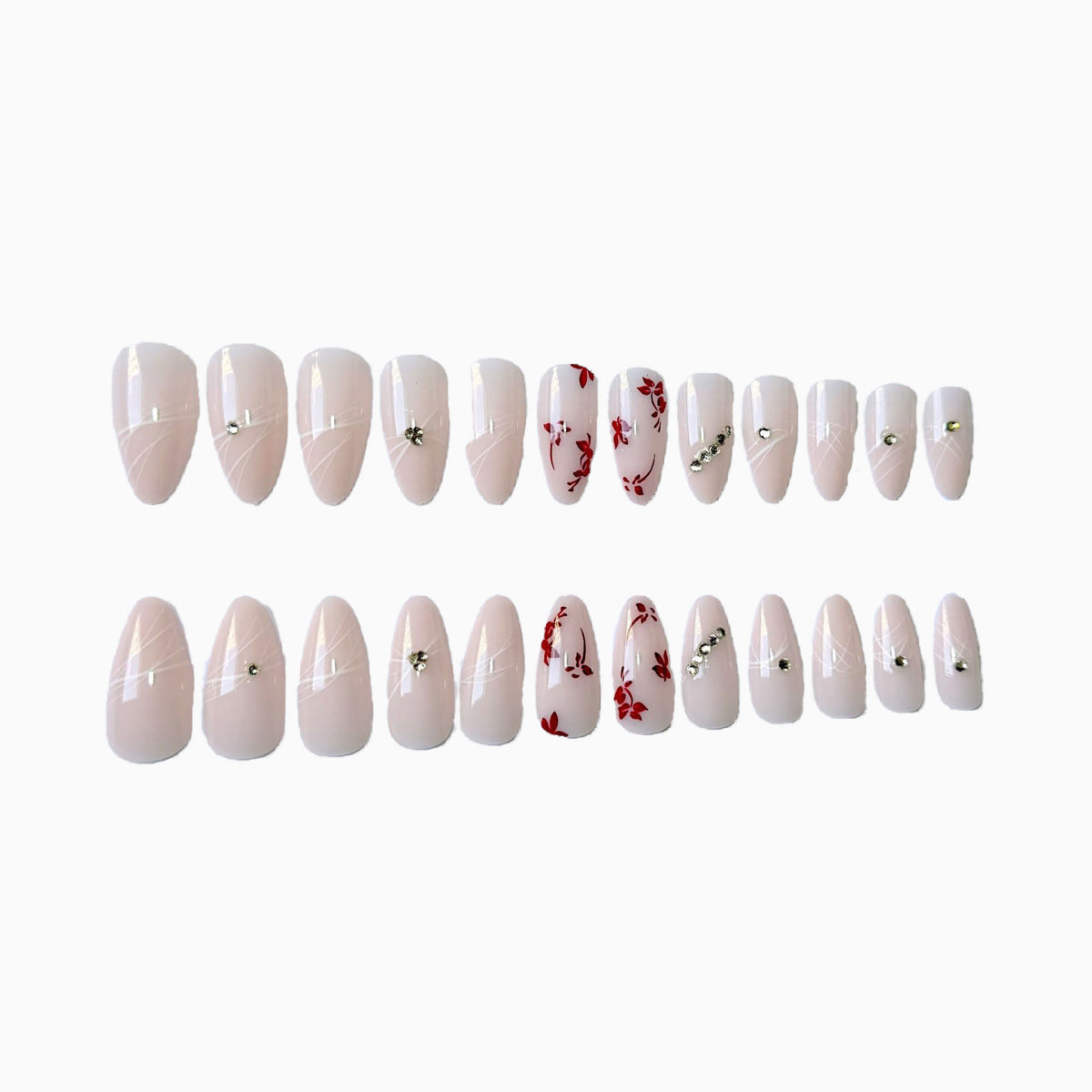 Elegantes florales Acryl-Nageldesign