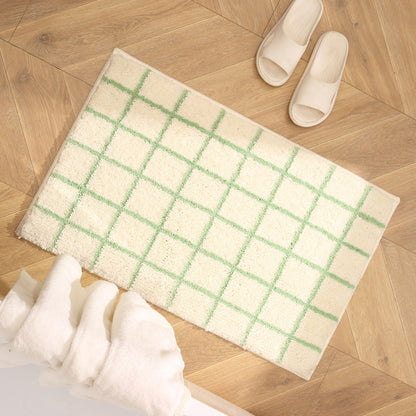 Weicher Plüsch-Gittermuster-Badeteppich