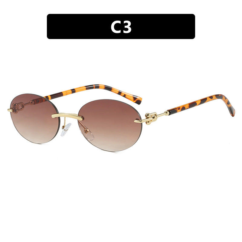 Damen ovale Sonnenbrille mit luxuriösem Metallrahmen und verspiegelten Gläsern Brehn