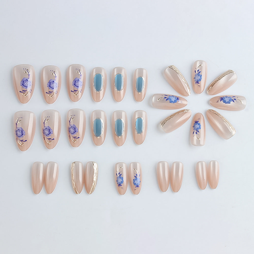 Künstlerisches Floral Press-On Nail Art Set Brehn