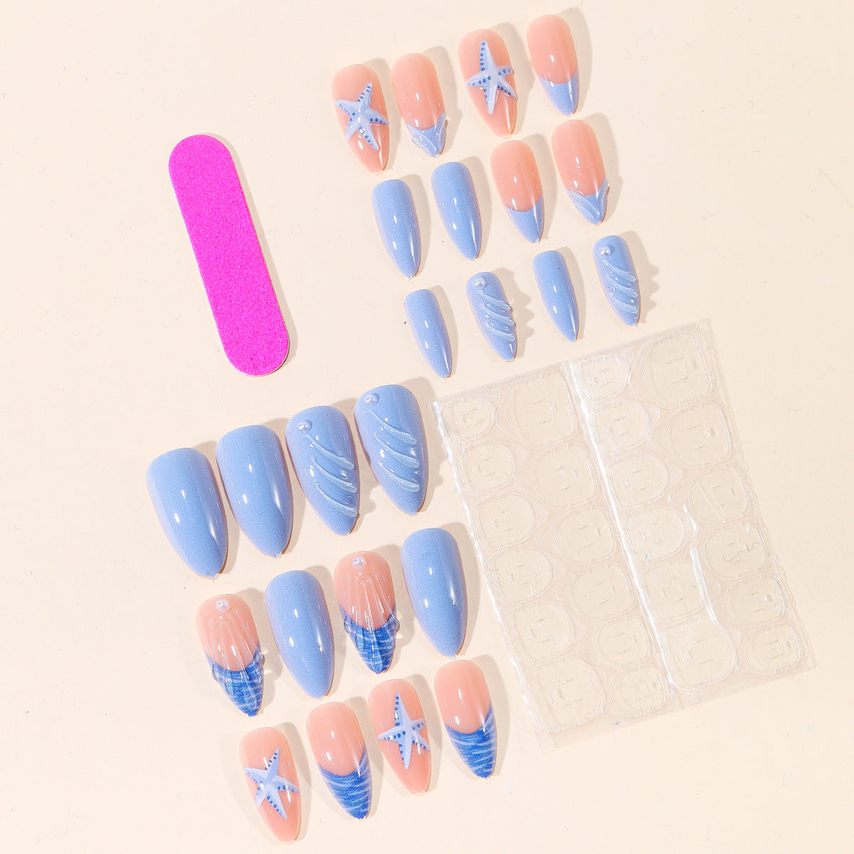 Ozean-inspiriertes 3D-Nagelkunst-Design Brehn