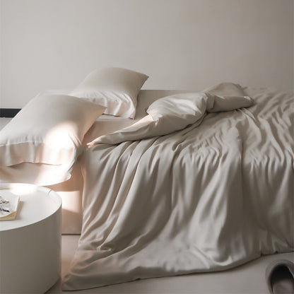 Luxuriöses Baumwollsatin-Bettwäscheset mit seidig-glattem Finish und Hotelverschluss