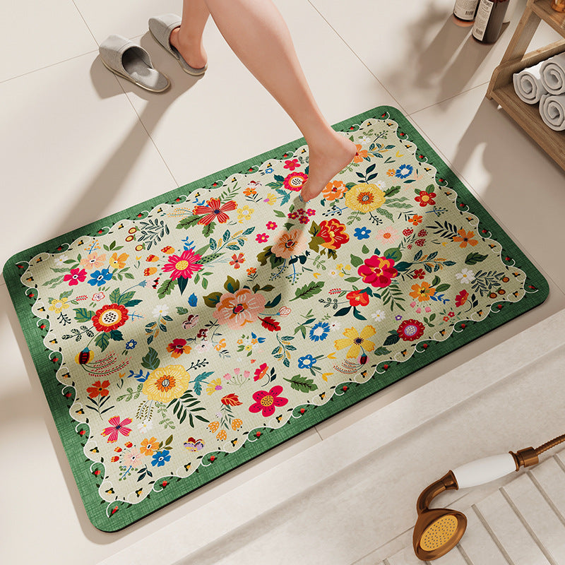 Blumenmuster Badezimmer Komfortmatte Brehn