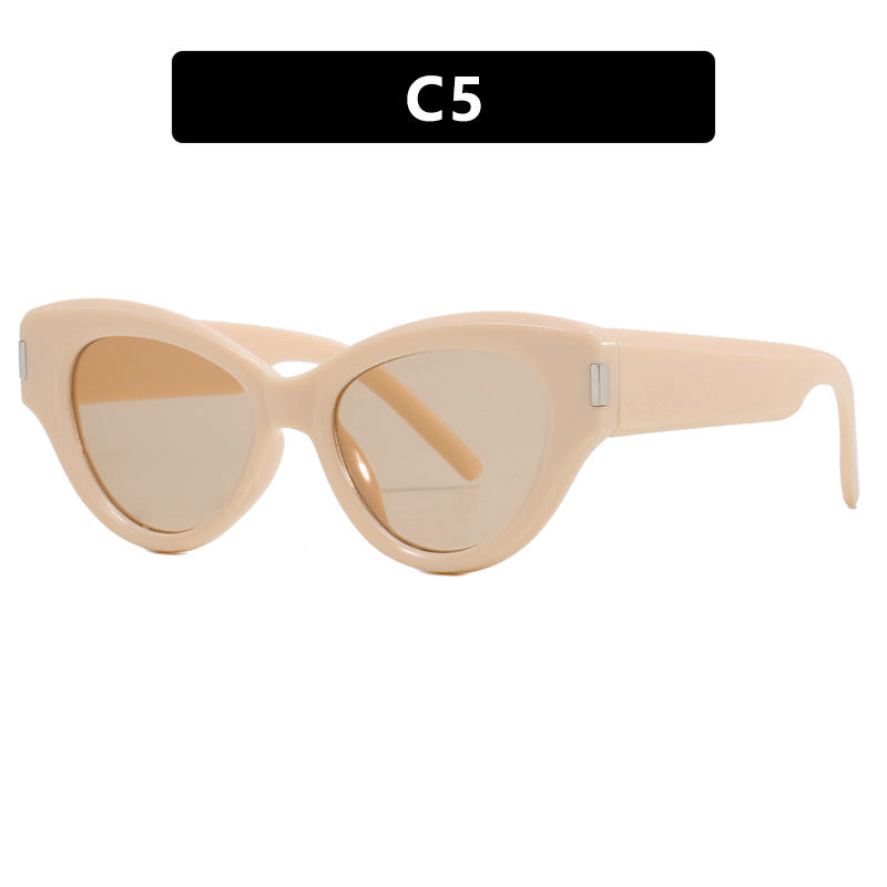 Damen stilvolle Cat-Eye Sonnenbrille mit transparentem Rahmen Brehn