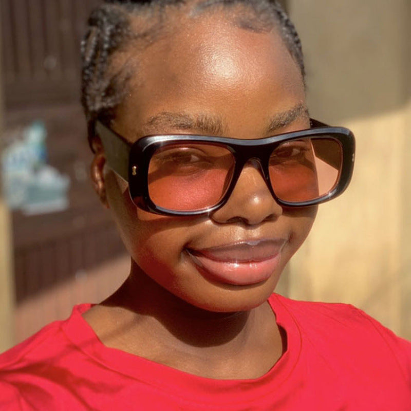 Damen oversized quadratische Sonnenbrille mit breitem Rahmen und polarisierten Gläsern Brehn