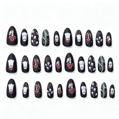 Kreative Halloween-Themen Press-On Nagelkunst Brehn