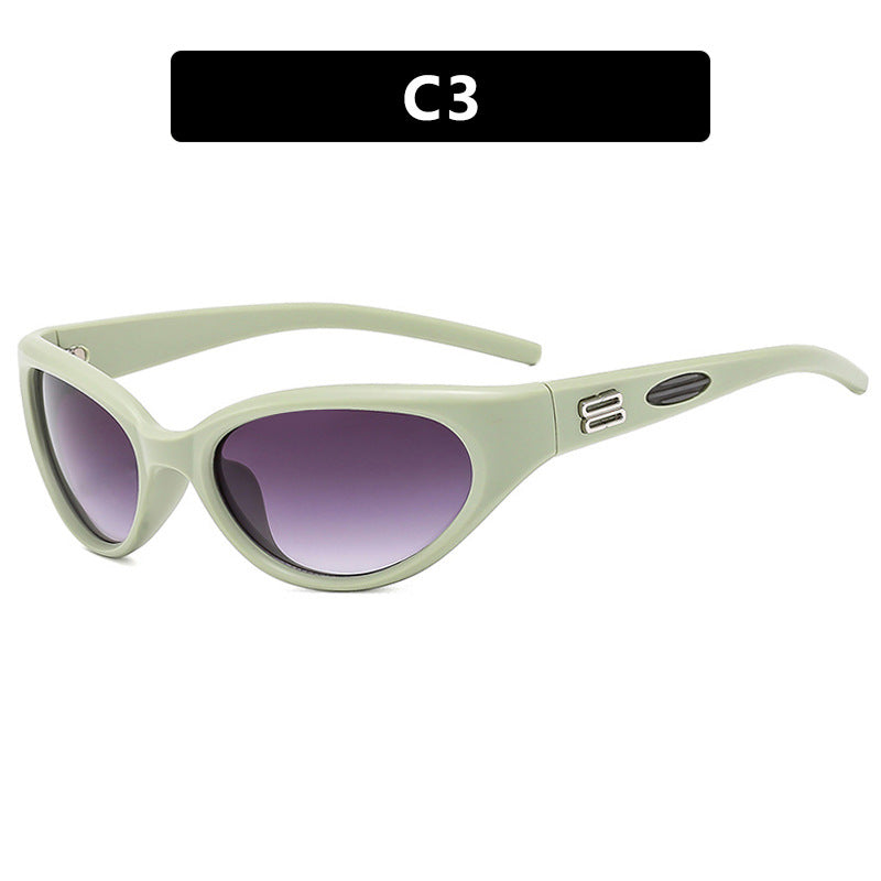 Damen extravagante Sonnenbrille mit geschwungenem Design Brehn