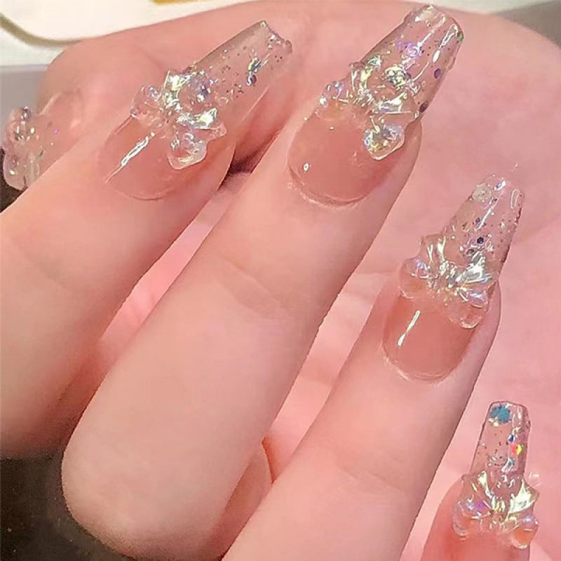 Künstliche Fingernägel mit Herz-Design Brehn