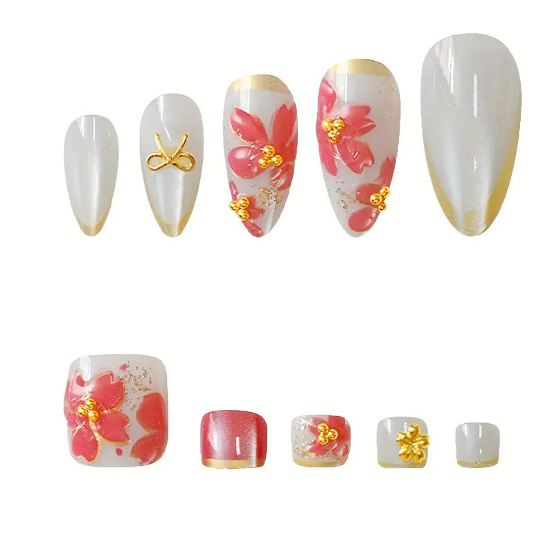 Florale Kunst Nagelset Brehn