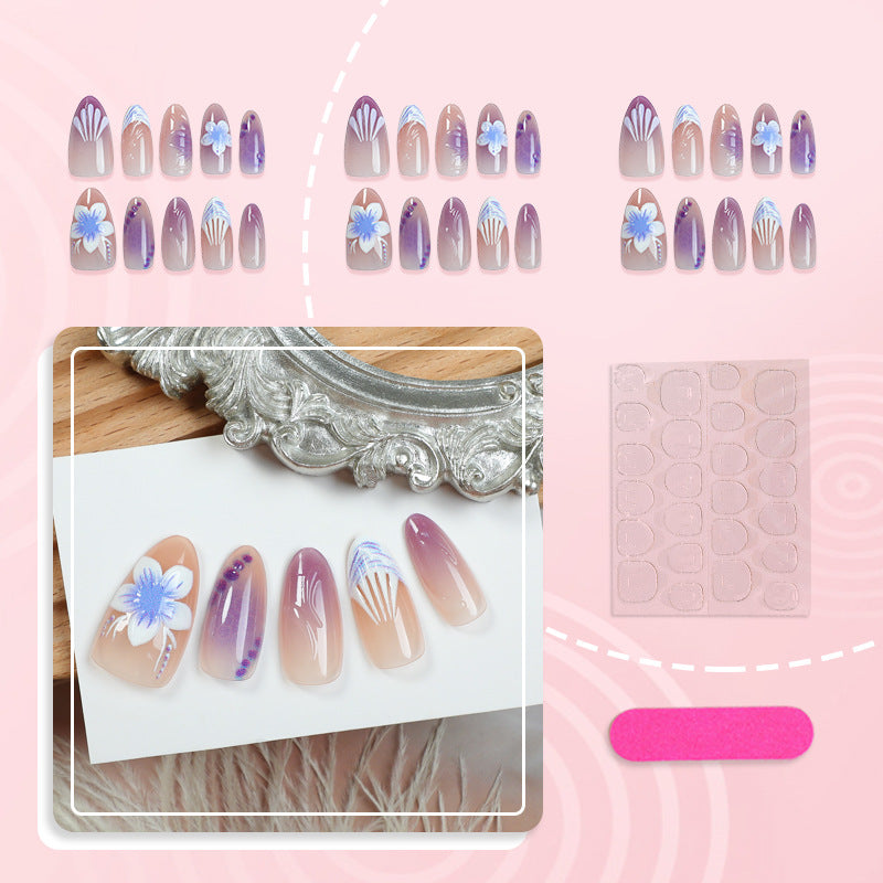 Elegantes Blumendesign Press-On Nagelkunst-Set