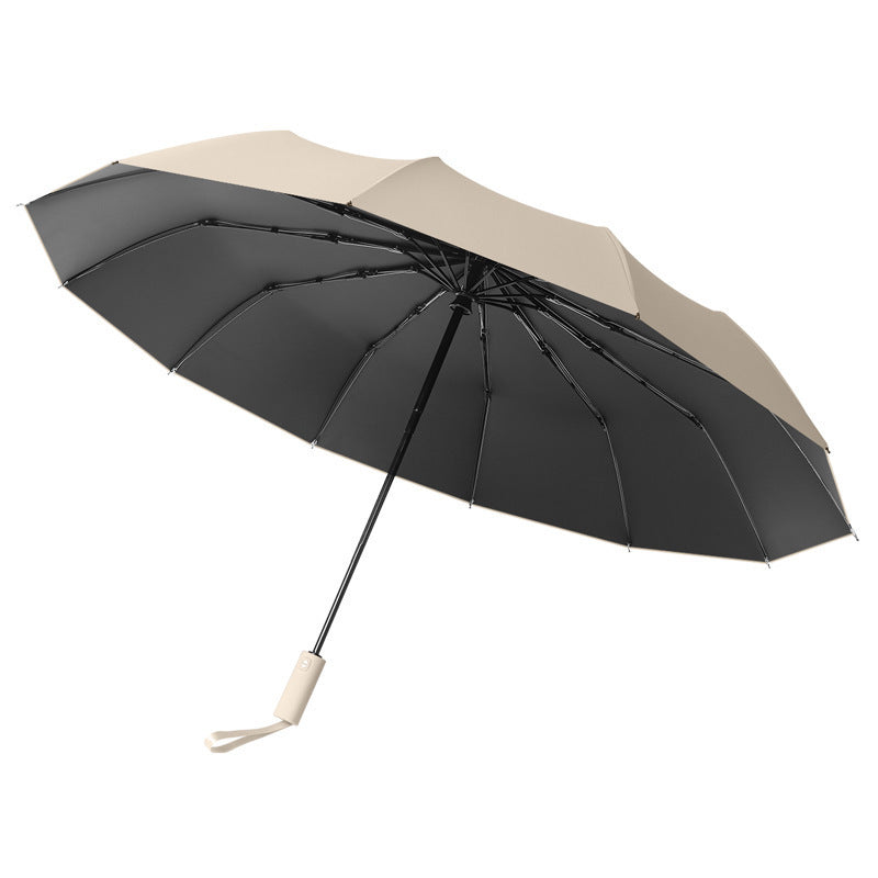 Damen eleganter Faltregenschirm mit rutschfestem Griff und stylischem Bezug Brehn