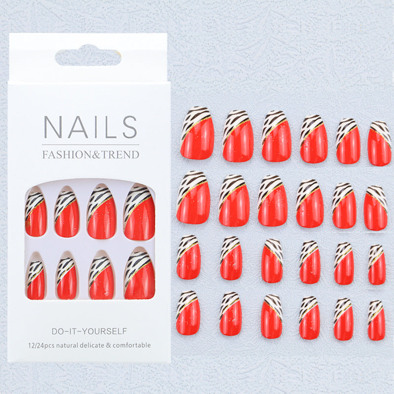 Künstlerisches Grafik Press-On Nagelset Brehn