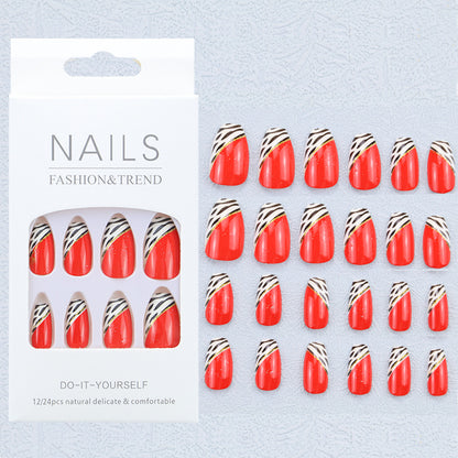 Künstlerisches Grafik Press-On Nagelset Brehn