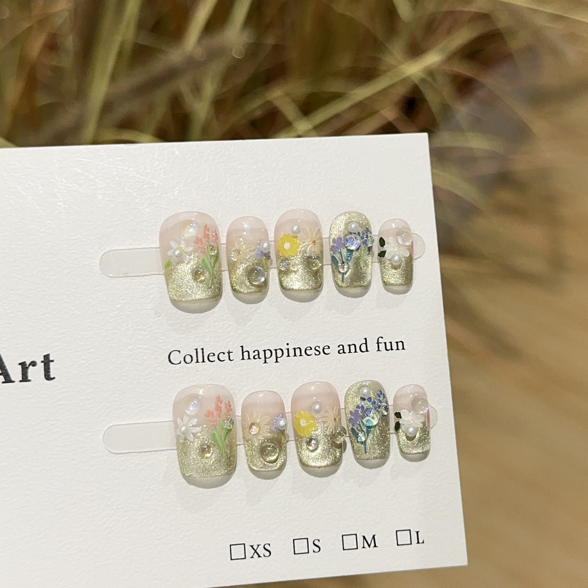 Floral Press-On Nagelkunst