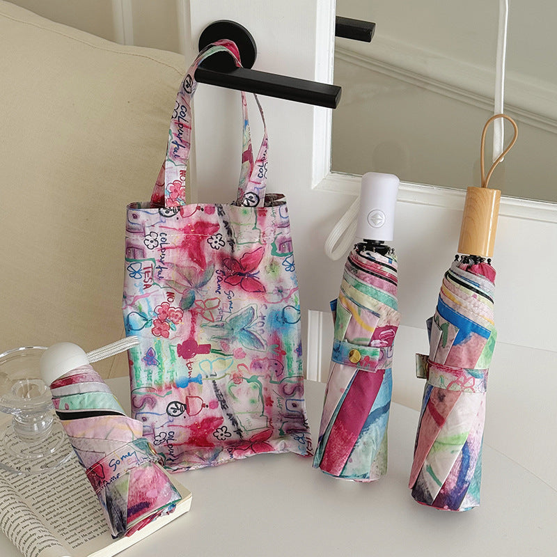 Damen Faltbare Designertasche mit kreativem Kunstmotiv Brehn