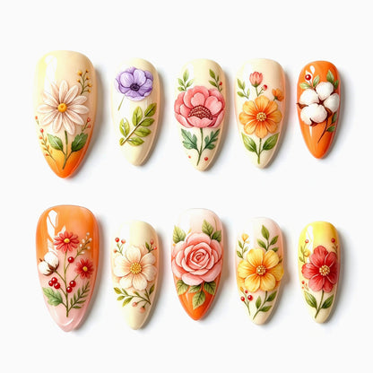 Dekorative Florale Nagelkunst Brehn