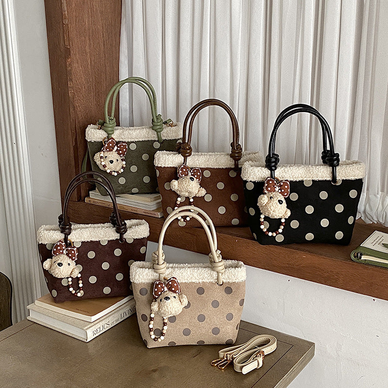Punkte Plüsch Handtasche