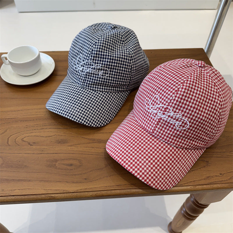 Frauen Gingham Kariert Baseballmütze Brehn