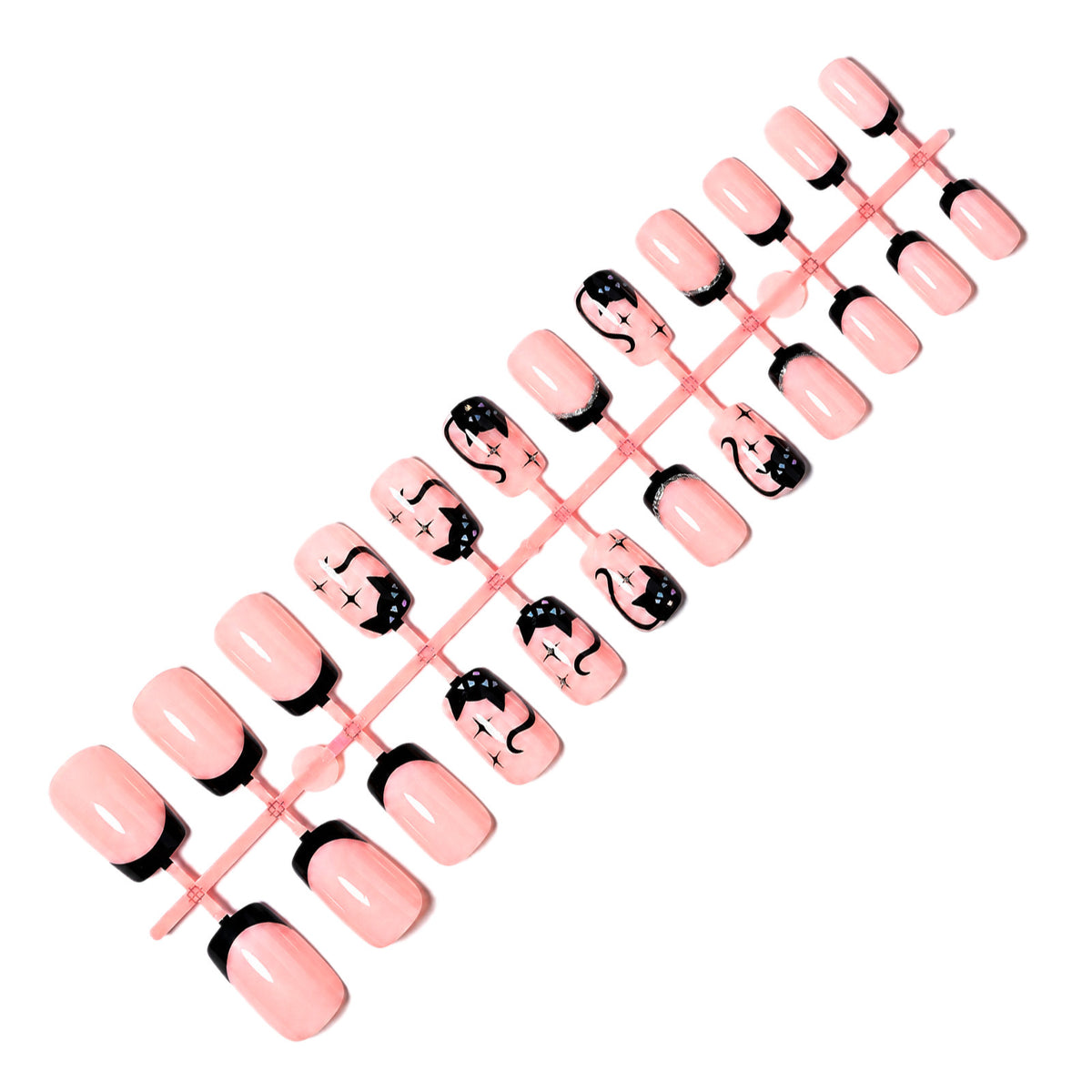 Dekoratives Katzen-Thema Press-On-Nagelset Brehn