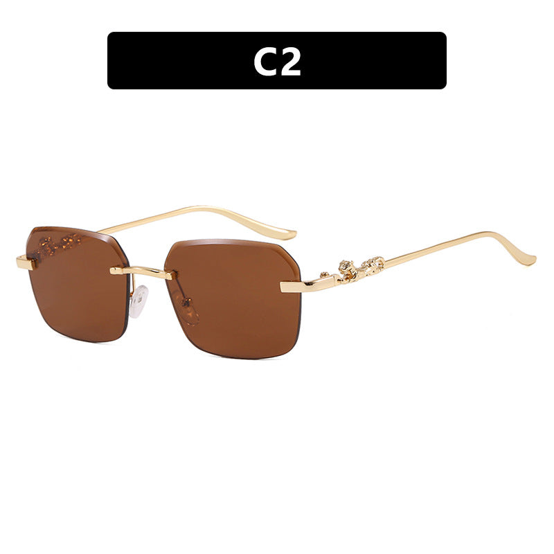 Damen modische quadratische Sonnenbrille mit elegantem Goldrahmen und schützendem UV-Filter Brehn